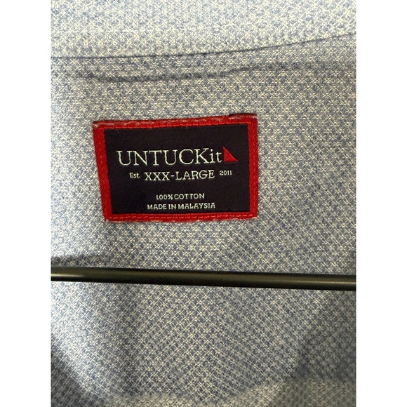 UNTUCKit Priam Men's XXXLarge Blue Textured Cotton Button Down Casual Shirt - Picture 3 of 8